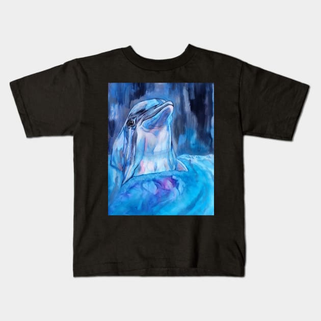 Cute Dolphin Kids T-Shirt by candimoonart